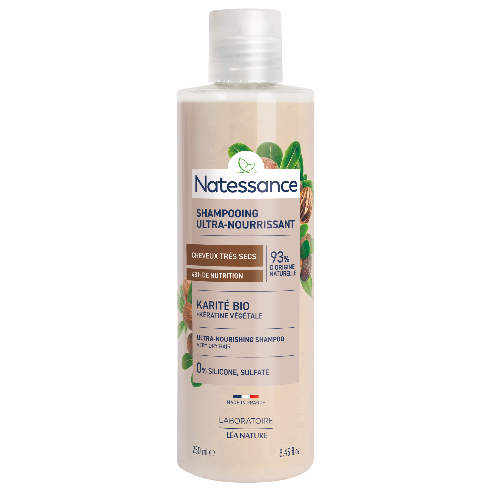 Natessance Ultra-nourishing Shampoo - Shea & växt-keratin