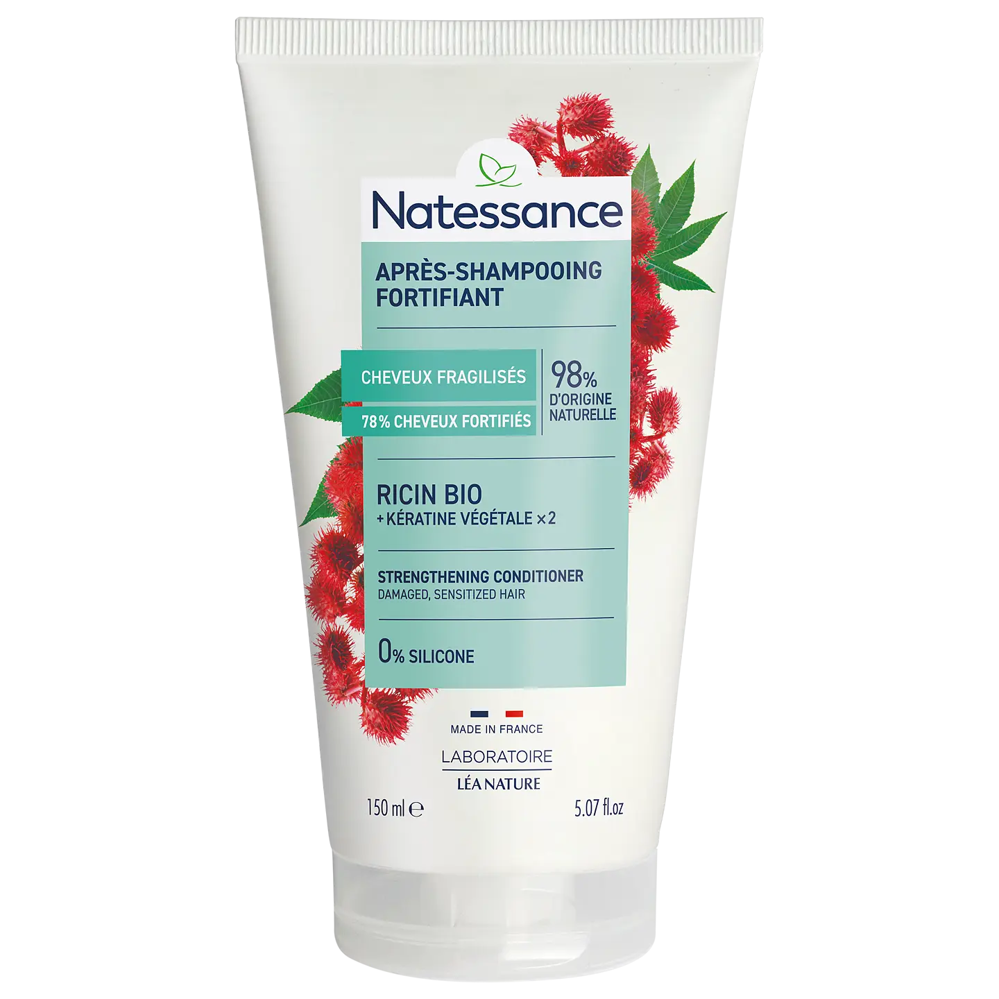 Natessance Strengthening Conditioner - Ricinolja & växt-keratin