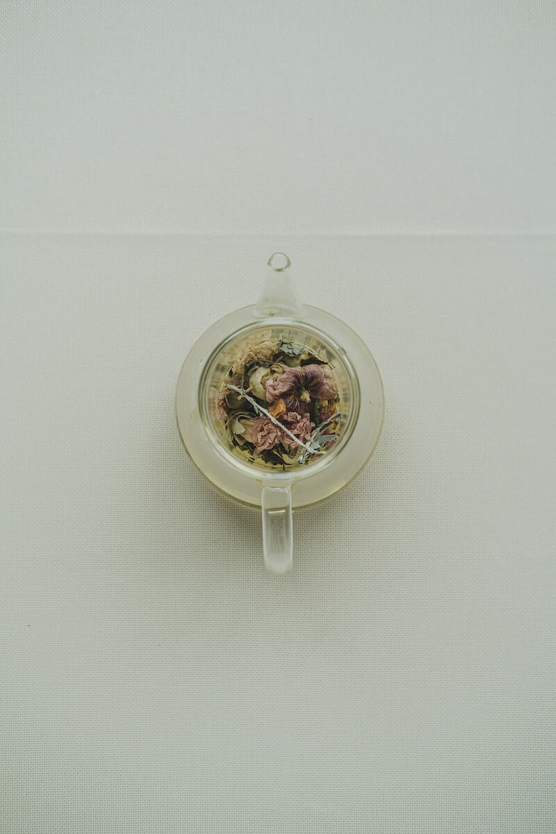 a glass teapot